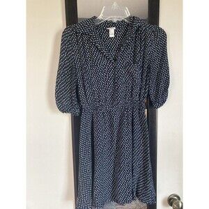 I Love H81 Dress A-Line Women’s Small Navy & White Geometric Good Condition